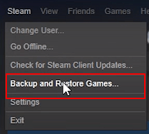 Backup Steam games.