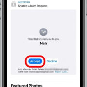 how to accept a shared album invite on iphone