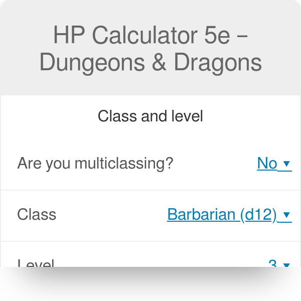 how to calculate hp in dnd 5e