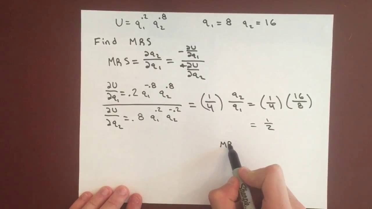 how to calculate marginal rate of substitution