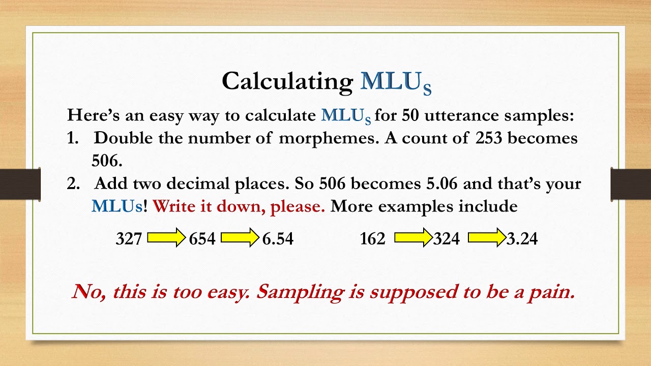 how to calculate mlu