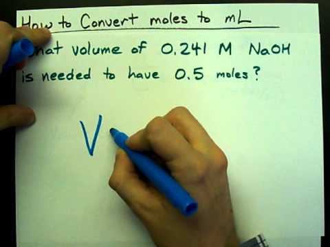 how to calculate moles from milliliters