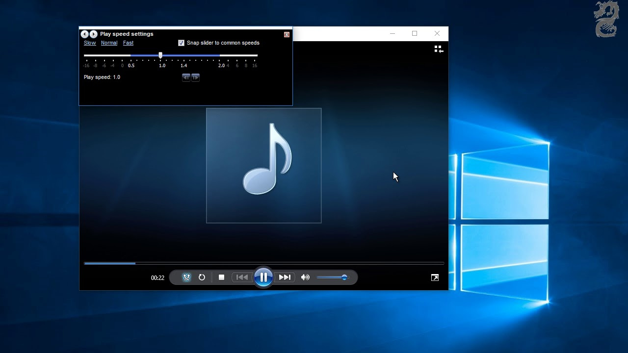 how to change the playback speed in windows media player