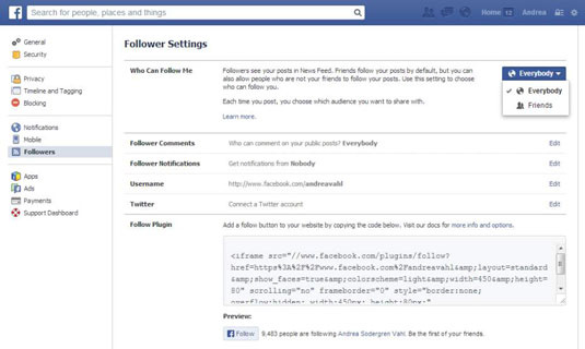 how to create a follow button on facebook