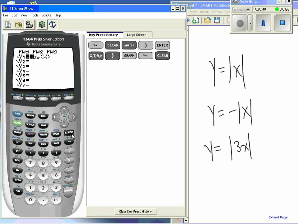 how to do absolute value on graphing calculator