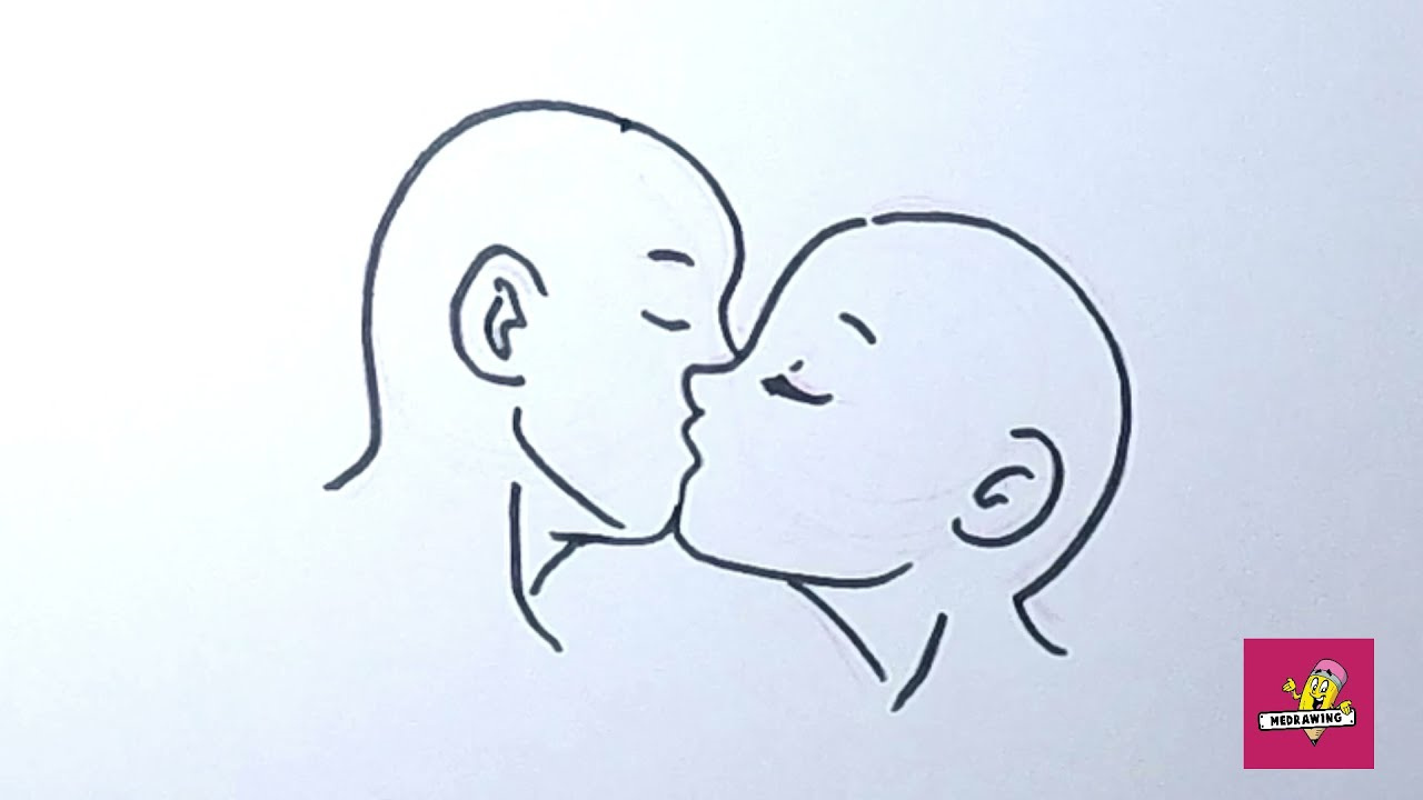 how to draw people kissing