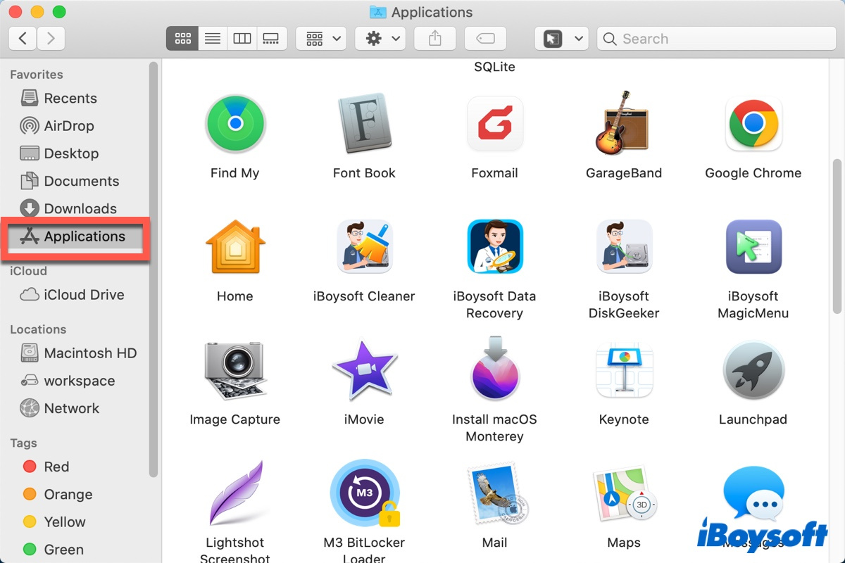 how to find and open the mac applications folder 2