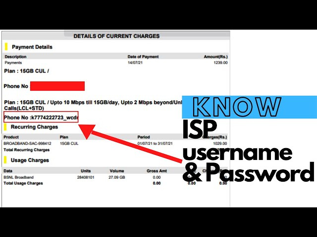 how to find your isp username password