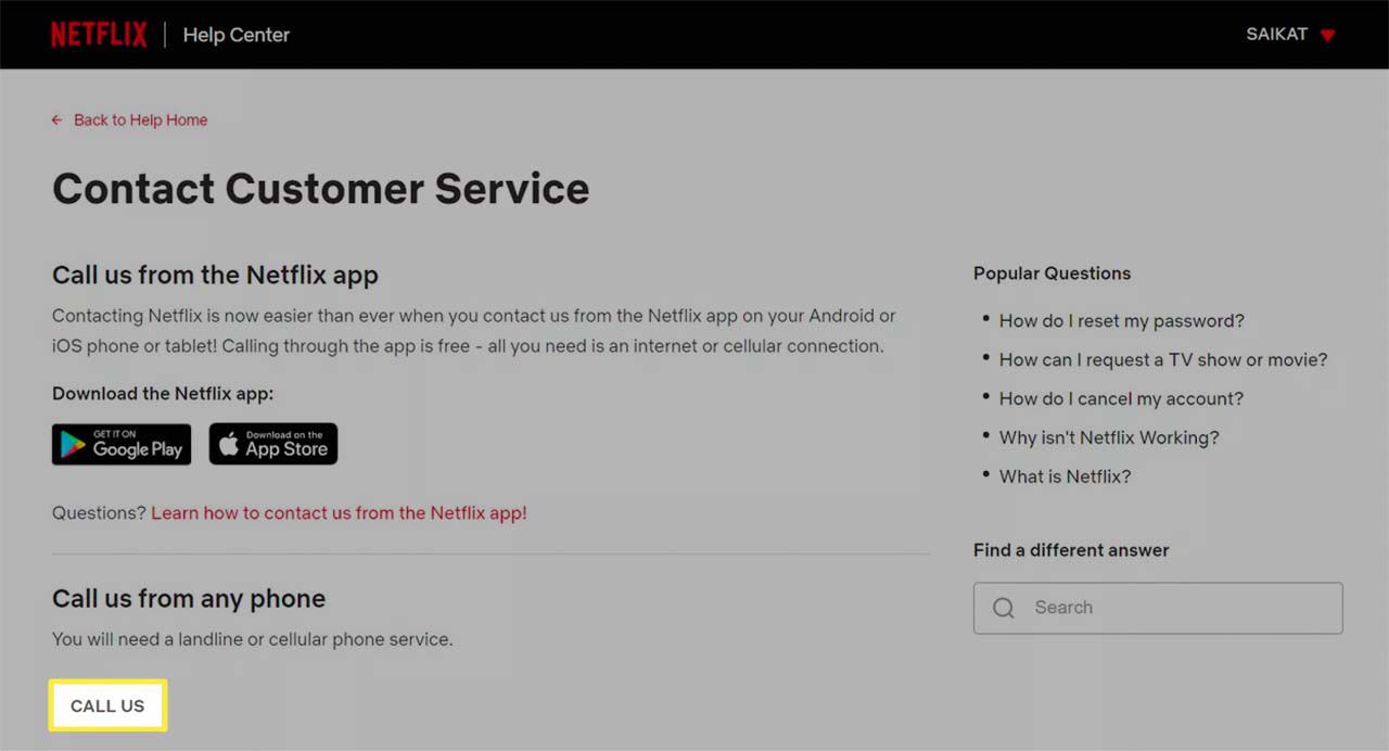 how to find your netflix service code