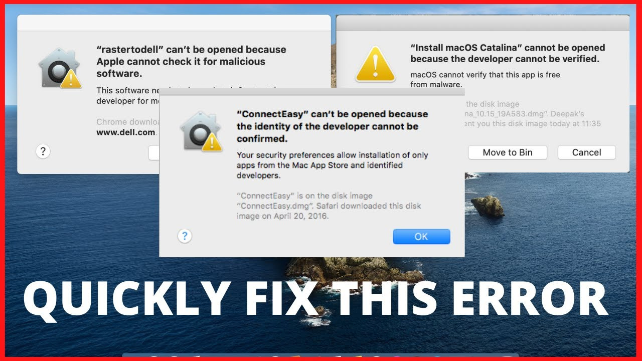 how to fix cannot be opened because the developer cannot be verified error on mac