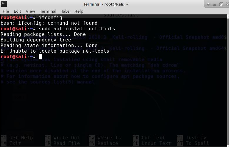 how to fix the ifconfig command not found error in linux