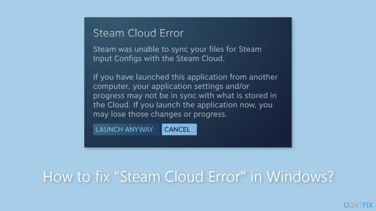 how to fix the steam cloud error in windows