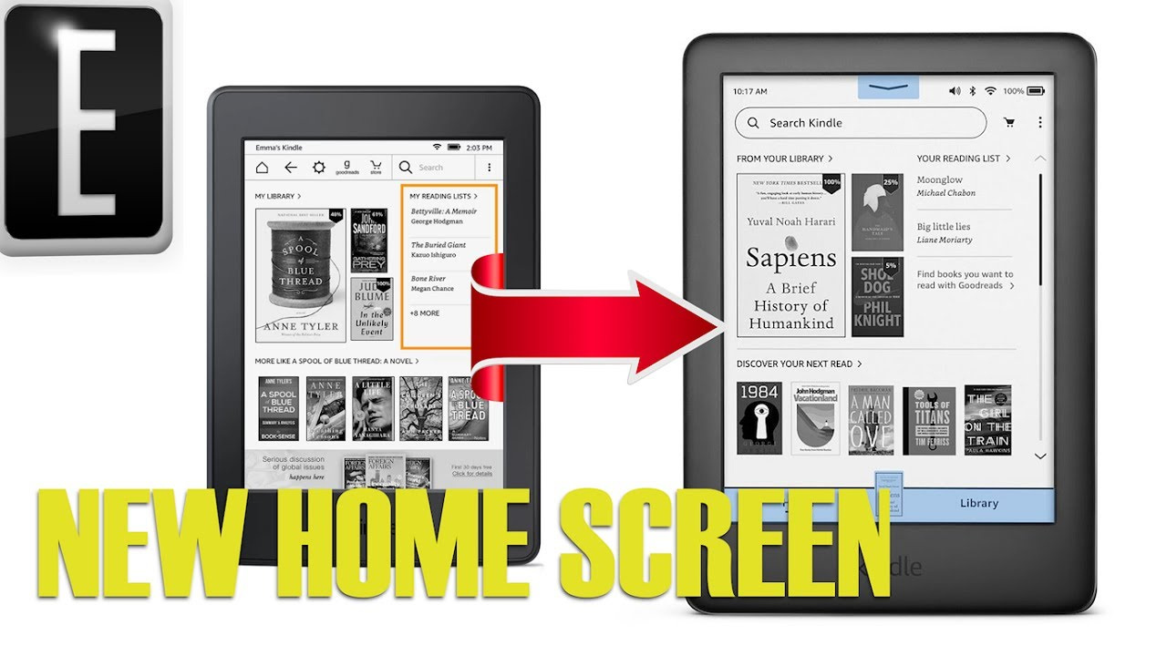 how to get to the home screen on a kindle