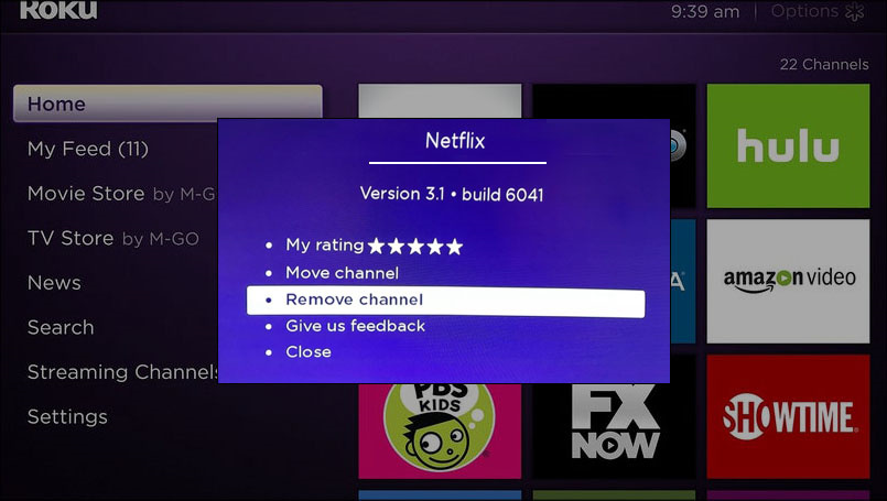 how to log out of a roku