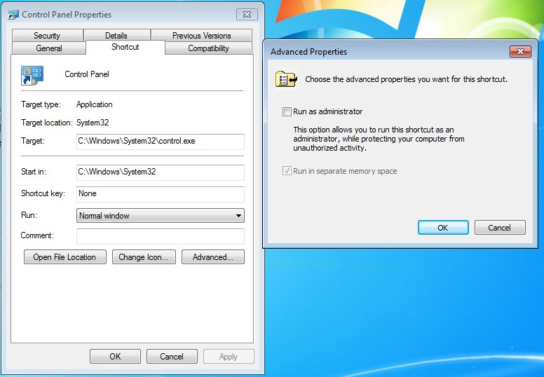 how to open the control panel as an administrator in windows