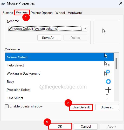how to reset mouse settings