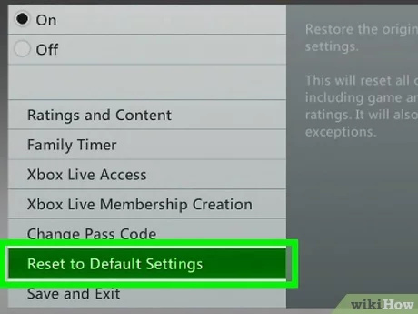 how to reset your xbox 360
