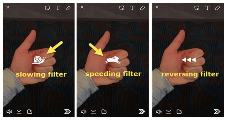 how to reverse a video on snapchat