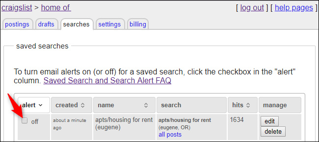 how to set up craigslist alerts for email or sms