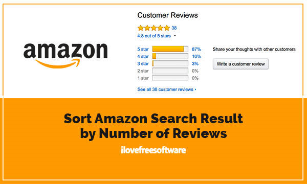 how to sort amazon search results by number of reviews