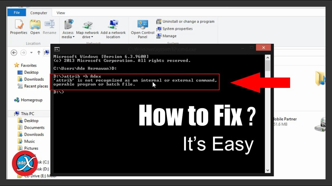 ways to fix the not recognized as an internal or external command error in windows